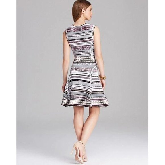 NWOT DVF DIANE VON FURSTENBERG Eleanor Jacquard Knit Fit & Flare Dress, Size M - Picture 2 of 16